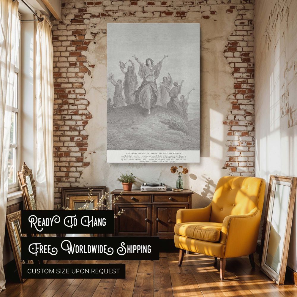 Women Dance in Joy - Gustave Dore Victory Celebration Scene canvas wall art - Image 3