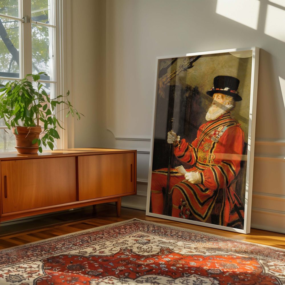 Yeoman of the Guard by Millais - Historic Red and Gold Uniform Portrait canvas wall art - Image 6