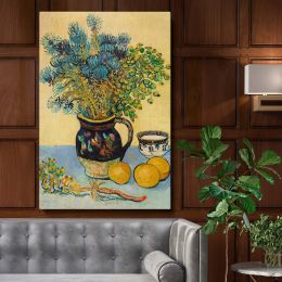 Still Life Nature Morte by Van Gogh - Floral Fruit Ceramic Table Scene 