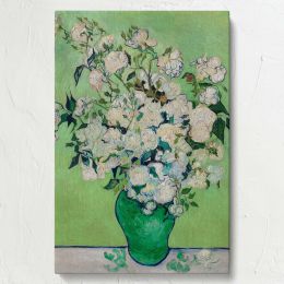 Roses - Green Vase Botanical Floral Painting By Vincent van Gogh 