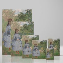 Girl with Dog - Elegant Impressionist Portrait By Claude Monet 