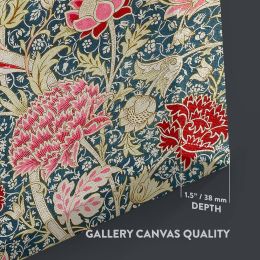Cray - Red and Pink Floral Pattern on Blue By William Morris 