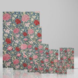 Cray - Red and Pink Floral Pattern on Blue By William Morris 
