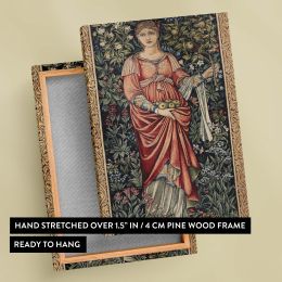 Pomona - Fruit Goddess in Red Gown By Edward Burne-Jones & John Henry Dearle 