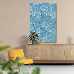 Marigold - Blue and White Botanical Wall Art By William Morris 