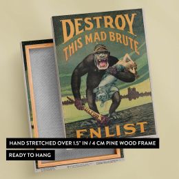Destroy This Mad Brute - WWI Propaganda Poster with Gorilla By Harry Ryle Hopps 