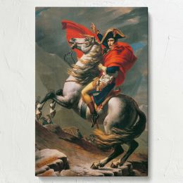 Napoleon Crossing the Alps - Heroic Equestrian Painting By Jacques-Louis David 