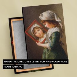 Julie Le Brun Looking in a Mirror - Elegant Girl Portrait By 