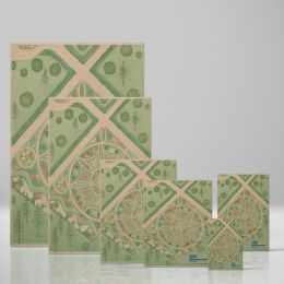 Estate Parterre Plan - Vintage Geometric Garden Layout By Virginia Richards 