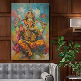 Ganesha Painting - Bold Divine Symbolism in Rich Colors