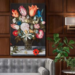 Flowers in a Glass - Dutch Floral Still Life By Ambrosius Bosschaert 