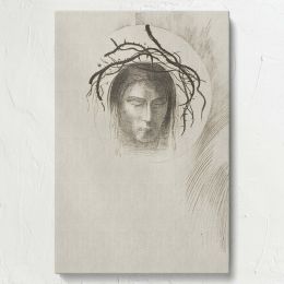 Face of Jesus Christ - Mystical Crown of Thorns Print By Odilon Redon 