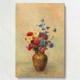 Flowers in a Vase - Vibrant 1910 Bouquet Still Life By Odilon Redon 