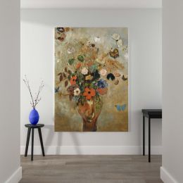 Still Life with Flowers - Bouquet with Butterflies By Odilon Redon 
