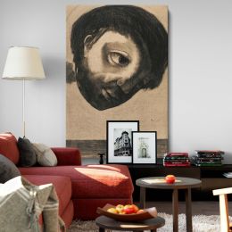 Guardian Spirit of the Waters - Surreal Ocean Face Drawing By Odilon Redon 