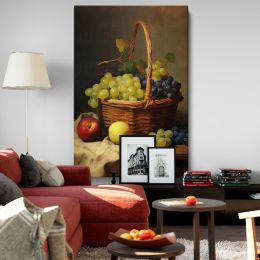 Basket of Grapes and Apples - Classic Fruit Still Life