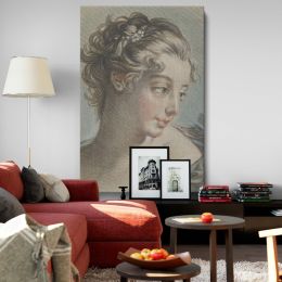 Buste van een jonge vrouw - French Pastel Lady Portrait By Louis Marin Bonnet 