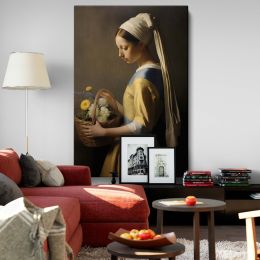 Woman with Flower Basket - Classical Dutch Golden Age Style
