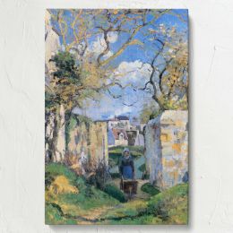 Landscape from Pontoise - Village Path & Wheelbarrow Scene By Camille Pissarro 