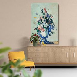 Rococo Vase - Vibrant Still Life Flowers in Blue Vase By Paul CŽzanne 