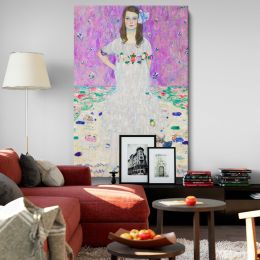 MŠda Primavesi - Girl in Floral White Dress By Gustav Klimt 