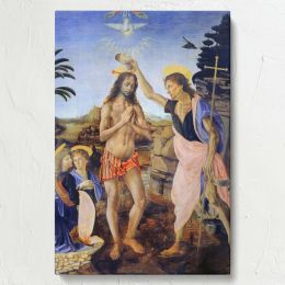 Baptism of Christ - Angels with Jesus and John By Leonardo da Vinci 