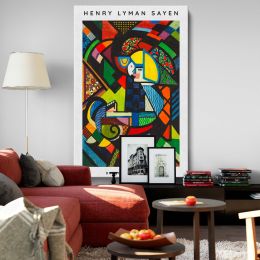 Daughter in a Rocker - Vintage Modernist Abstract Scene By Henry Lyman Sayen 