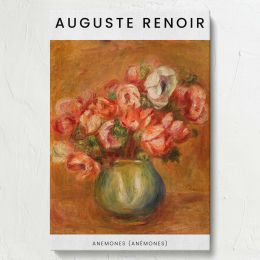Anemones - Pink and Red Floral Painting By Pierre-Auguste Renoir 