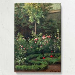 A Rose Garden - Blooming Floral Landscape Scene By Camille Pissarro 
