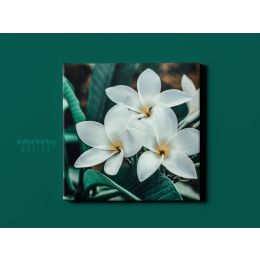 Portrait Tropical Flowers Leaves Canvas for Green Leaves Canvas Wall Art