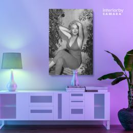 Marilyn Monroe Sexy Black and White Canvas Model Singer Nude Photo Print on Canvas
