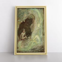 Boy Painting Photo Poster Print in Canvas with Frame Original Wall Artwork Painting in Canvas