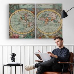 A Map of the World by John Playford Canvas Wall Art Print
