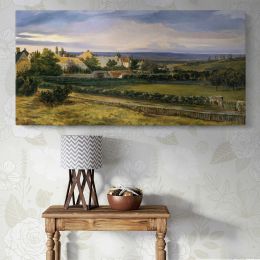 A Village in a Valley Panoramic Canvas Print