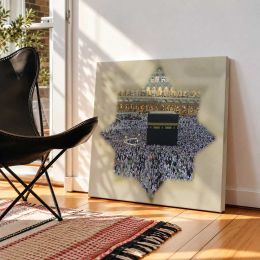 Aerial View of the Kaaba Square Canvas Wall Art