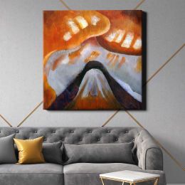 Arthur Dove abstract art print, Mountain and Sky, modernism painting Square Canvas Wall Art