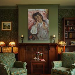 Artist's Daughter by William Merritt Chase - Rosy Pillow and Gentle Brushwork 
