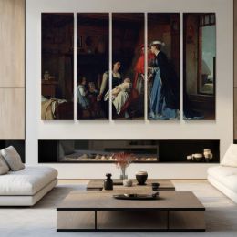 Baugniet Charles La Visite De La Nourrice Canvas Wall Art Print