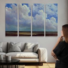 Beach Scene by Albert Bierstadt Canvas Wall Art Print