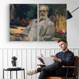 Bearded Man in a Garden Canvas Wall Art Print