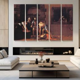 Beheading of Saint John the Baptist by Caravaggio Canvas Wall Art Print