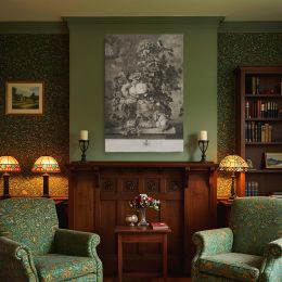 Botanical Flowers with Cherub - Richard Earlom Sepia Engraving in Still Life 