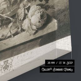 Botanical Flowers with Cherub - Richard Earlom Sepia Engraving in Still Life 