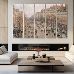 Boulevard Monmartre in Paris by Camille Pissarro Canvas Wall Art Print
