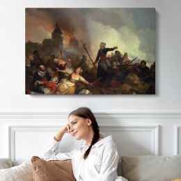 Braekeleer Ferdinand De Strijdtoneel Met Kenau Simons Hasselaar Canvas Wall Art Print