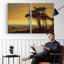 California Coast by Albert Bierstadt Canvas Wall Art Print