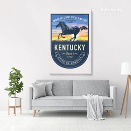 KENTUCKY United We Stand, Divided We Fall State of America Emblem Canvas Wall Art