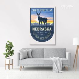 Nebraska Equality Before The Law State of America Emblem Canvas Wall Artwork Mural Print
