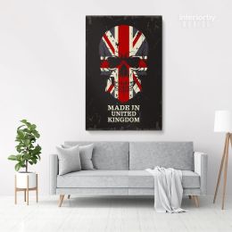 Skull color of the flag United Kingdom Flag Canvas Wall Artwork Mural Print