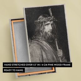 Christ Crowned with Thorns - Dark Etching of Jesus with Reed By Carl Bloch 